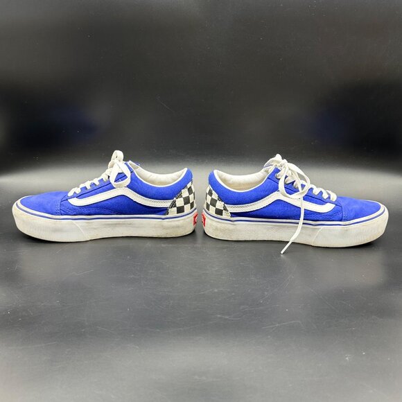 Vans Tennis Shoes Blue Black White Checkerboard Canvas Sneakers Women 8 Men 6.5 - Picture 4 of 15